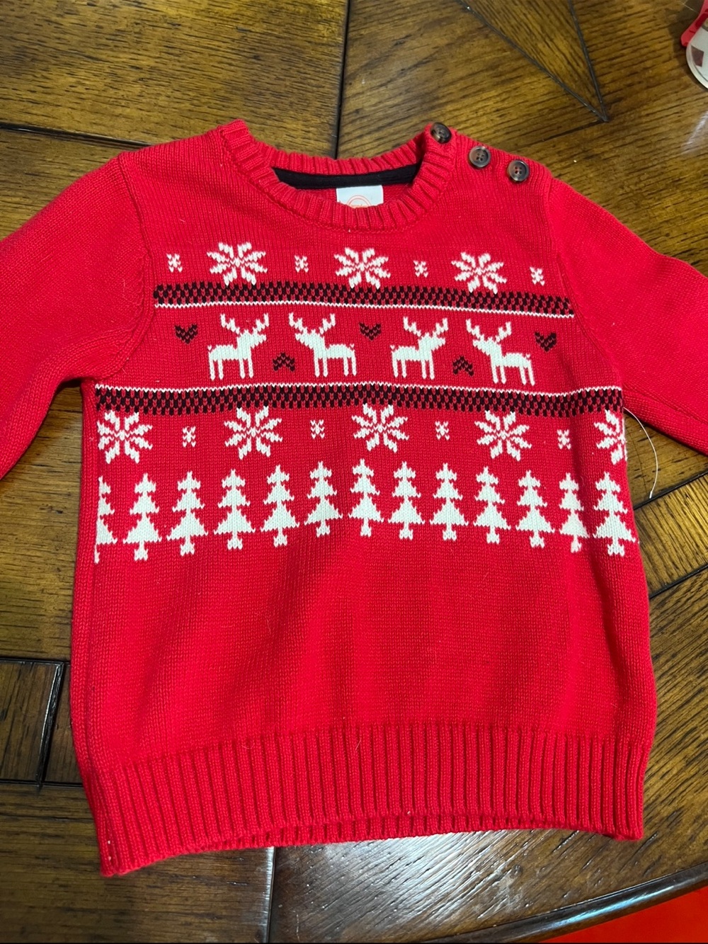 wonder nation Red Fair Isle Reindeer Crewneck Sweater